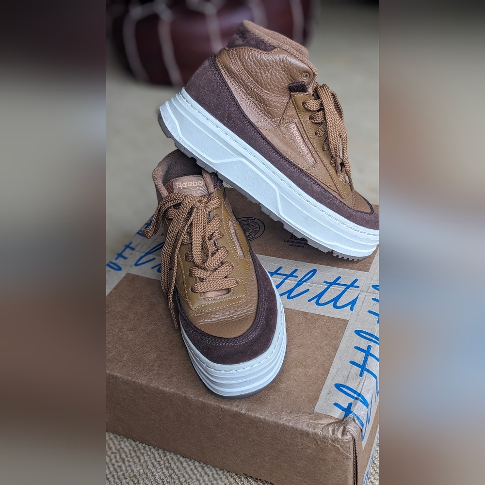 Reebok Brown and White Sneakers